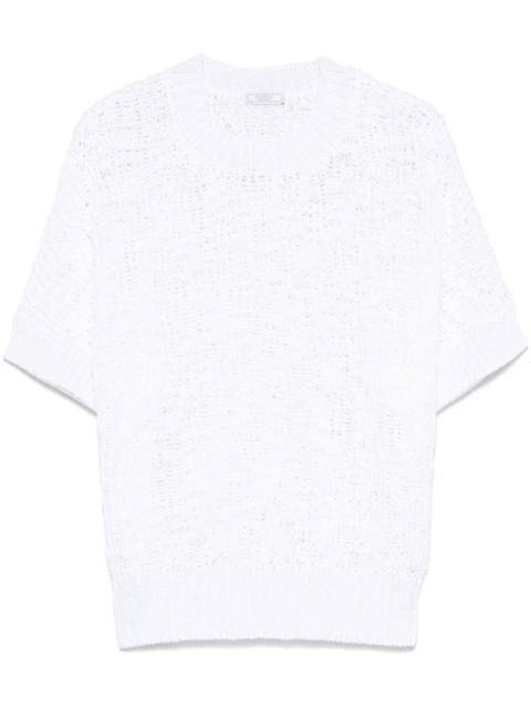 crochet-knit sweater