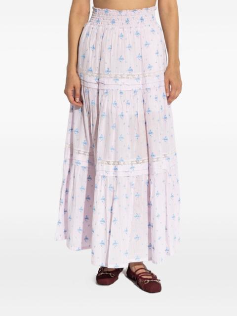 floral-print A-line maxi skirt