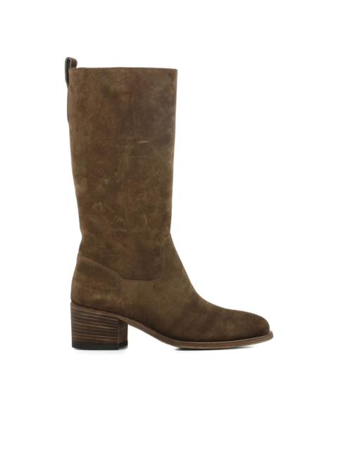 suede mid-calf boots