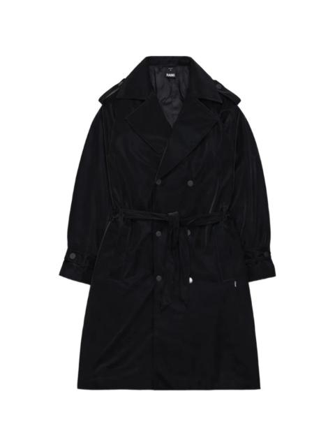 belted double-breasted trench coat