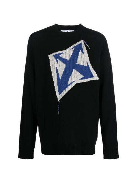 Arrows-intarsia wool jumper