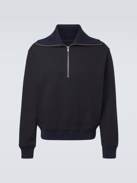 Cotton half-zip sweatshirt