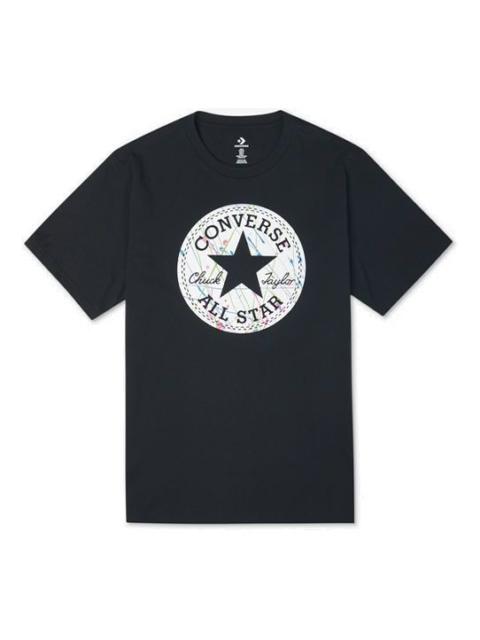 Men's Converse Chuck Pattern Round Neck Casual Sports Breathable Short Sleeve Black 10021506-A01