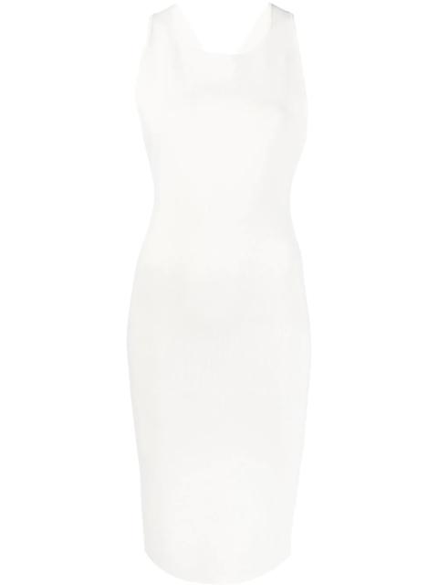 ribbed cross-strap midi dress