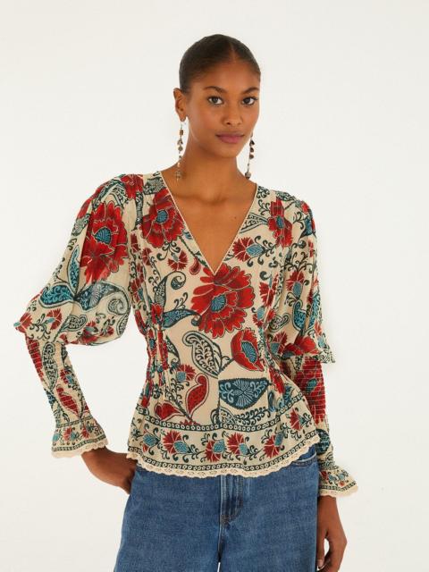 Sand Francesca Long Sleeve Blouse
