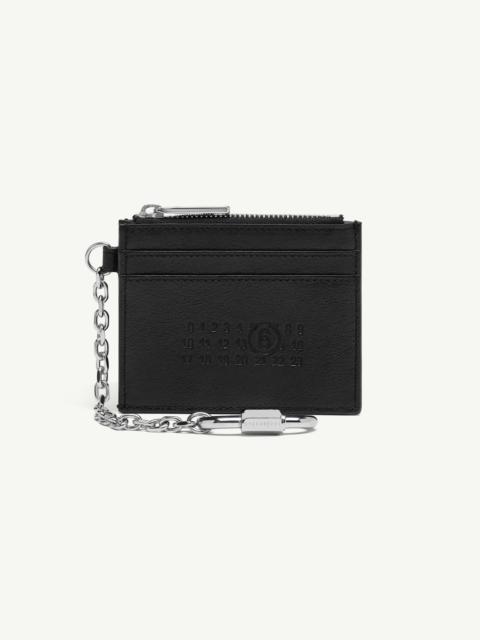 折りたたみ財布 MM6 Maison Margiela Logo Zip Around Wallet Black XS63UI0002P MM6 Maison Margiela Japanese 6 zip-around Wallet | Black