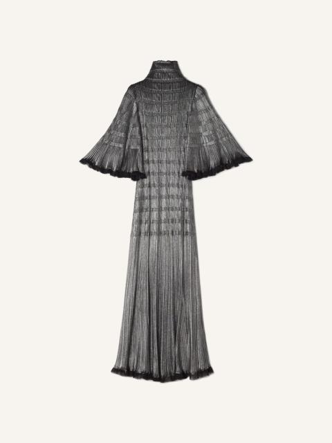 FUNNEL-NECK MIDI DRESS