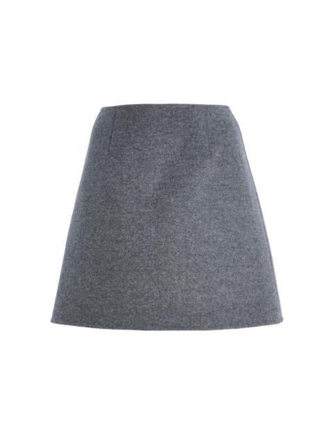 Mid-Rise Virgin-Wool Mini Skirt grey