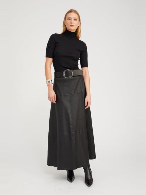 BLACK LEATHER JULIA SKIRT