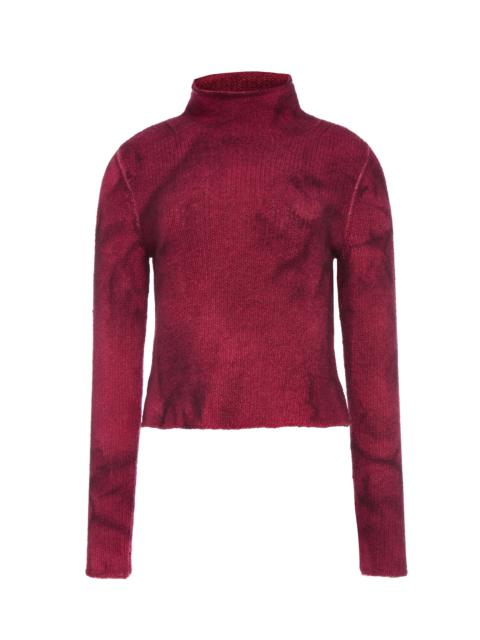 Daina Cropped Knit Turtleneck in Bordeaux Cashmere