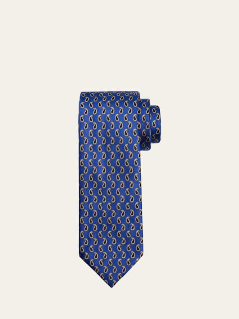Men's Micro-Paisley Jacquard Silk Tie