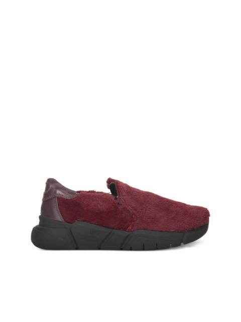 faux-fur slip-on sneakers