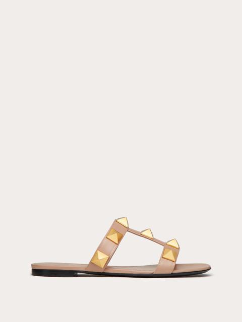 FLAT ROMAN STUD CALFSKIN SLIDE SANDAL