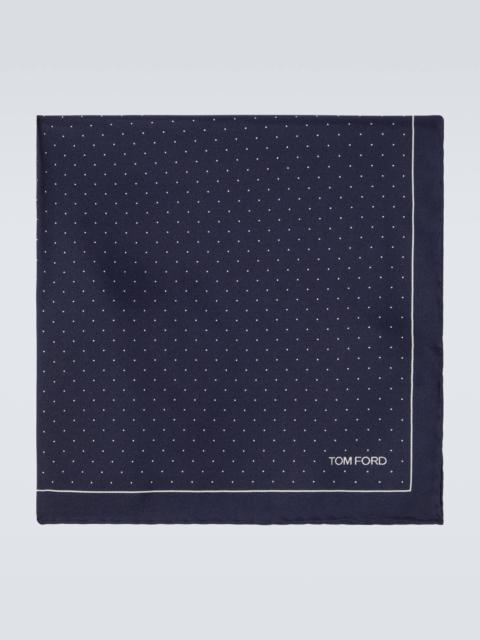 Polka-dot silk pocket square