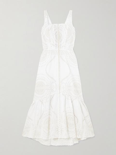Greba Broderie Anglaise Cotton-blend Maxi Dress