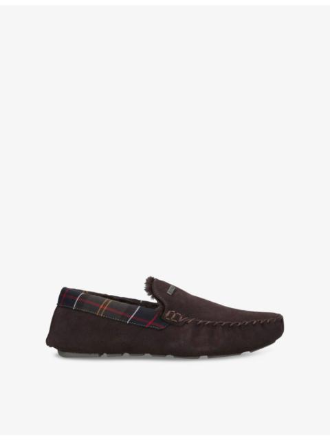Monty Faux-Shearling Lined Tartan-Check Suede Slippers