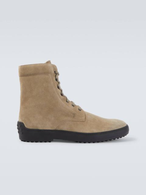 Suede combat boots