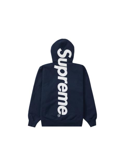 Supreme Satin Appliqué Hooded Sweatshirt Navy