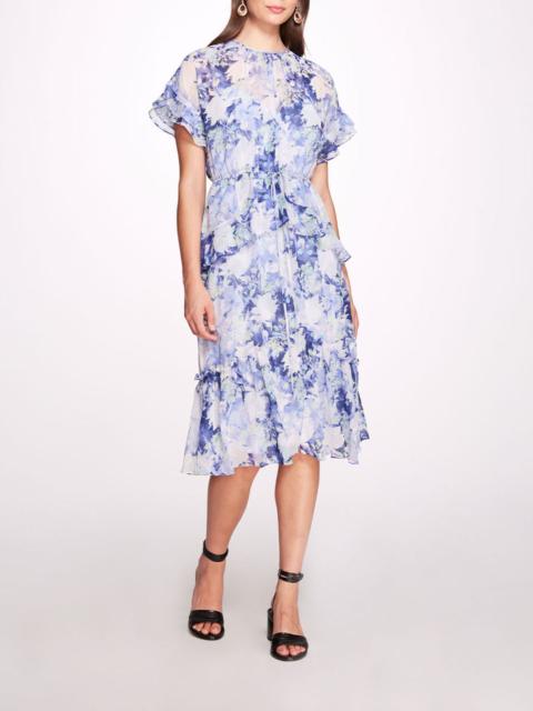 LITA CHIFFON MIDI RUFFLE DRESS