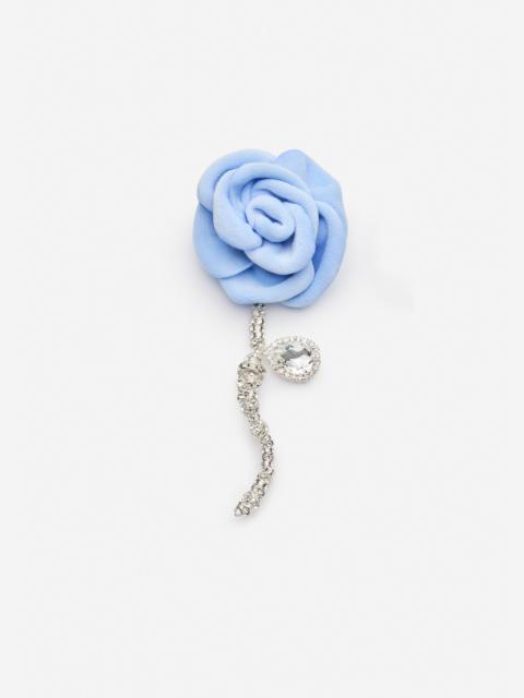 Crystal rose drop earring in light blue