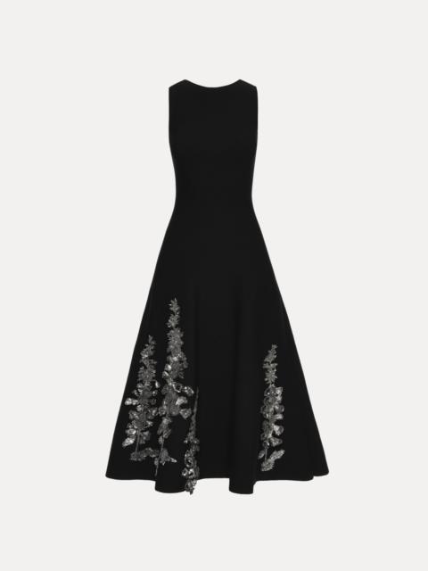 FOXGLOVE SEQUIN EMBROIDERED KNIT DRESS