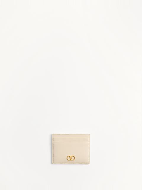 VLOGO SIGNATURE GRAINY CALFSKIN CARD HOLDER