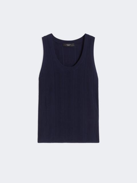 Viscose yarn sleeveless jumper - NAVY
