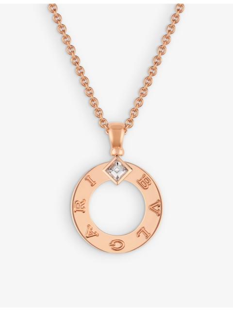 BVLGARI BVLGARI 18ct rose-gold and 0.09ct brilliant-cut diamond pendant necklace