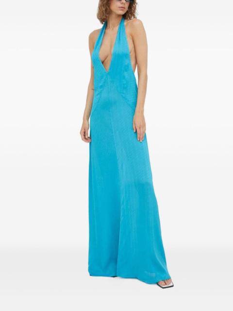 halter-neck backless maxi dress