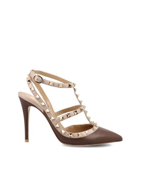 studded straps heeled pumps