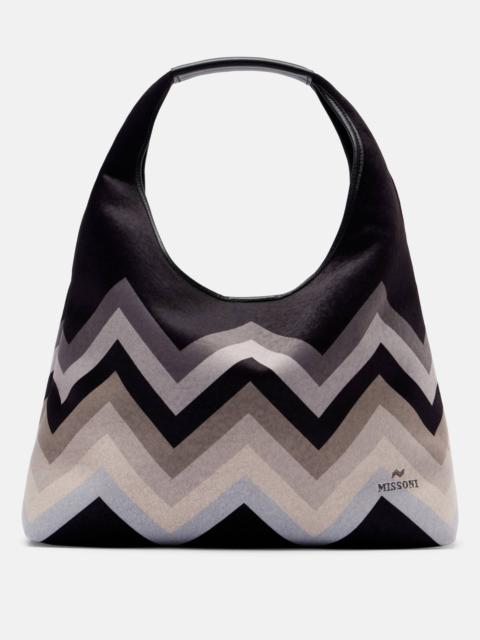 Zig Zag leather-trimmed tote bag