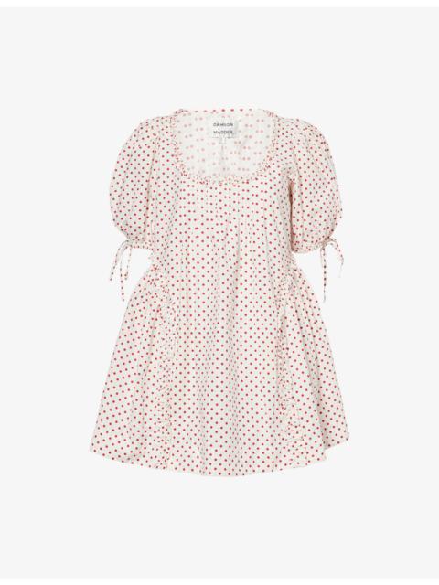 Meri Polkadot Cotton Mini Dress