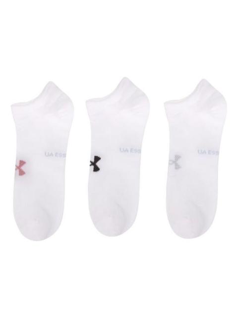Under Armour Essential No Show 3-Pack Socks 'White' 1361459-100