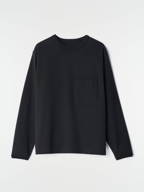 LONG-SLEEVE BOXY T-SHIRT IN COMPACT COTTON JERSEY