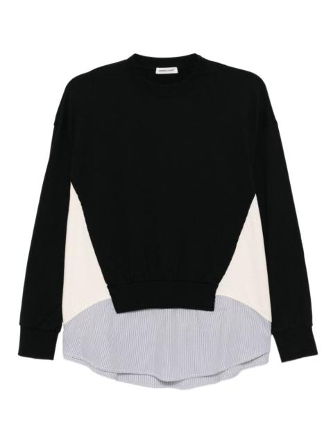 layered cotton sweatshirt