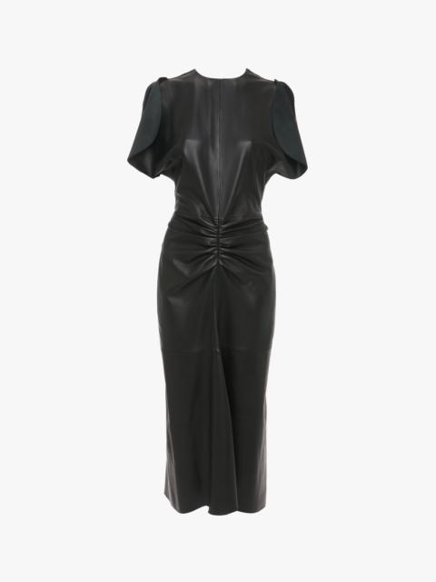 Leather Bela Midi Dress In Black