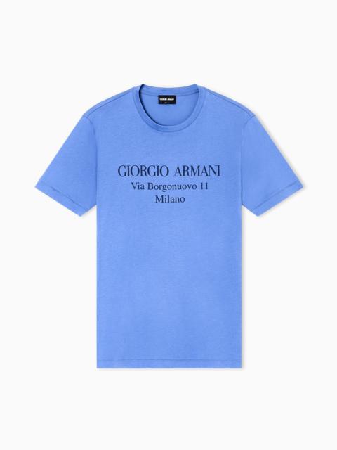 BORGONUOVO 11 CREW-NECK T-SHIRT IN PIMA COTTON JERSEY