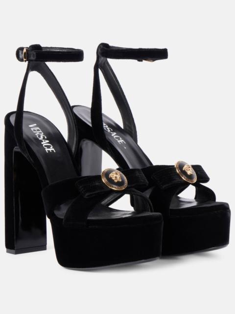 Medusa velvet platform sandals