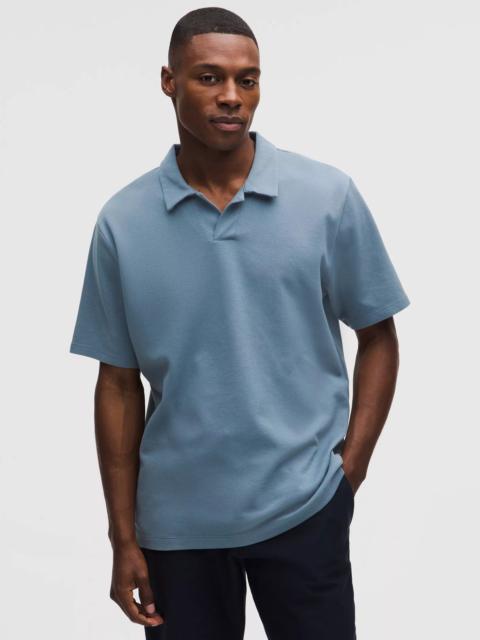 Pique Performance Johnny-Collar Short-Sleeve Shirt
