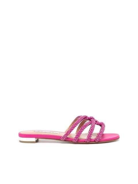crystal-embellished flat sandals