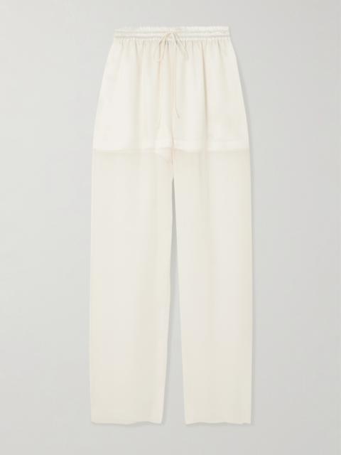 Tuileries Satin-trimmed Silk-tulle Straight-leg Pants