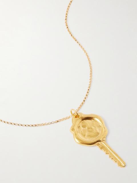 The Key To The Library Recycled Gold-plated Necklace
