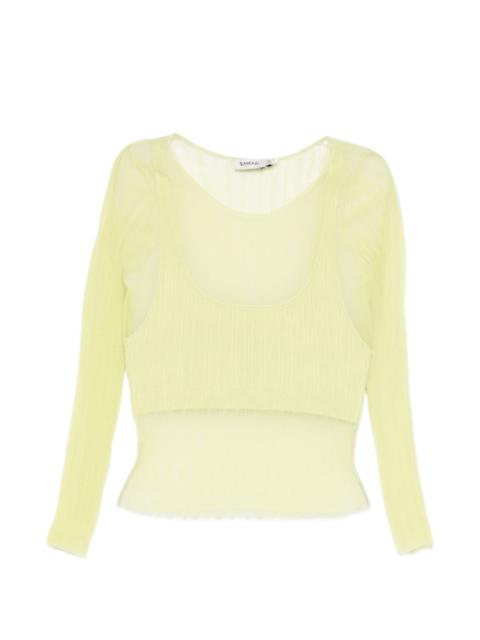 long-sleeve sheer top