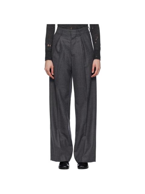 Gray Tailored Wool Trousers
