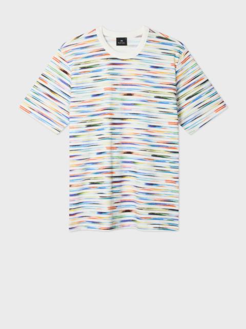 White Multicolour Stripe T-Shirt