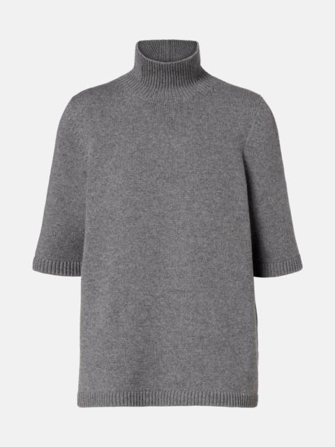Knitted cashmere-blend turtleneck top