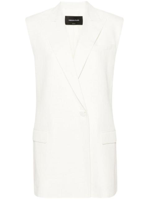single-breasted linen-blend gilet