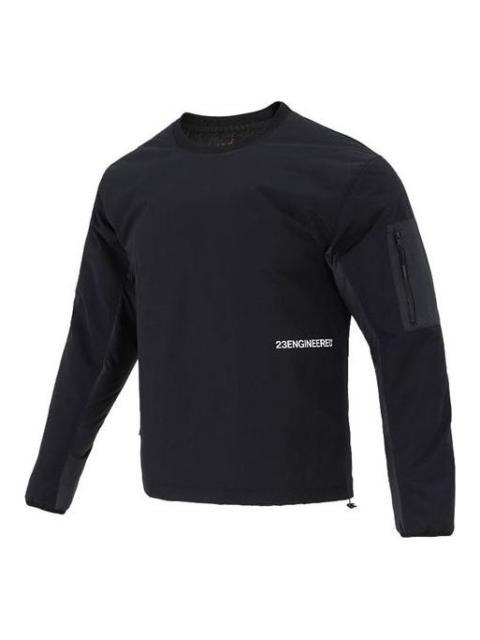 Air Jordan 23 Engineered Contrast Color Stitching Round Neck Pullover Padded Clothes Black DC9657-01