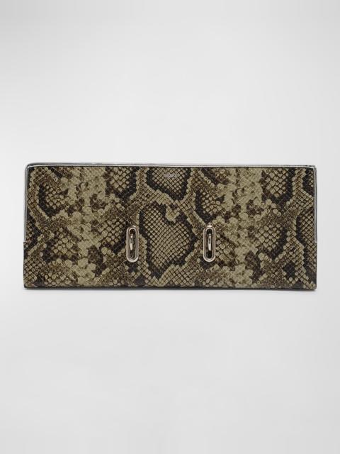 Binder Python-Print Leather Clutch Bag