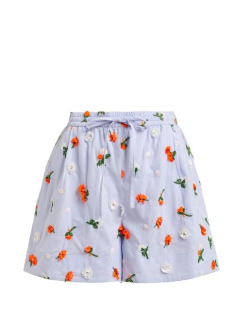 flower-embellished shorts